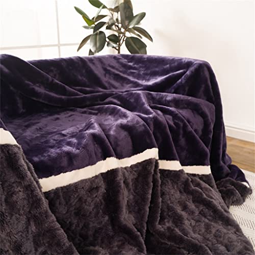 Zsedp Elegant Purple Cross Pattern Patchwork Blanket Bedding Bed With Blanket Sofa With Blanket Casual Blanket (Color : D, Size : 200X220Cm) #TOP4