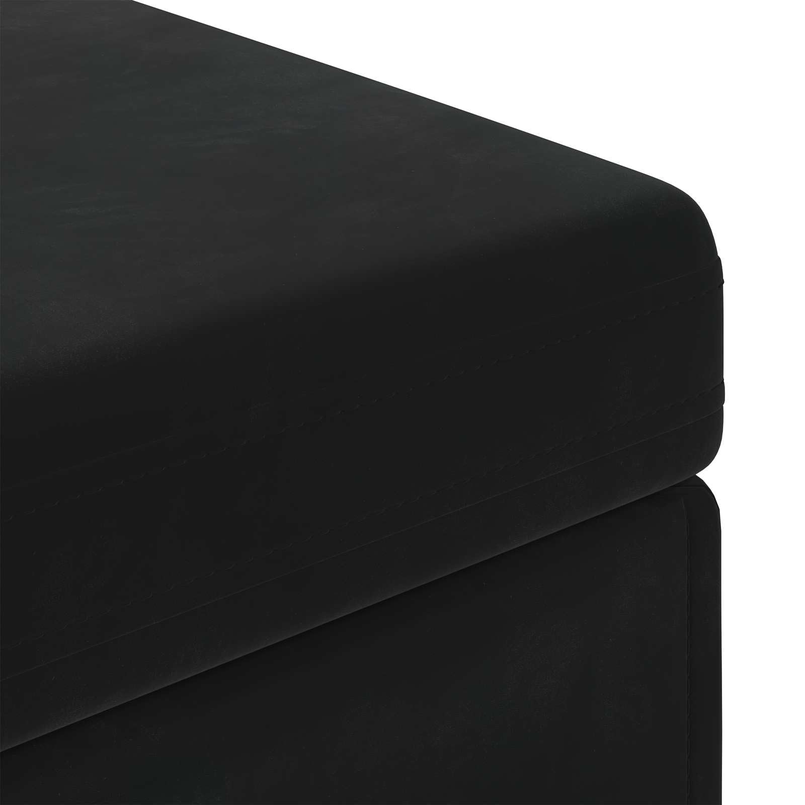 vidaXL Halka Czarny 101 x 41 x 40 cm Welur i drewno inżynieryjne, Nowoczesny, trwały, kompaktowy stołek do kuchni, stylowy design, wygodne siedzenie, minimalistyczne meble
