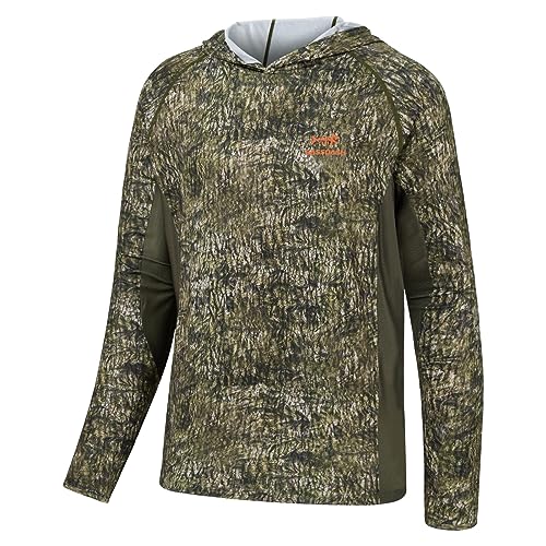 BASSDASH Men's UPF 50+ Lightweight Hunting Camo Hoodie Quick Dry Performance Long Sleeve Fishing Shirt with Hood FS30M