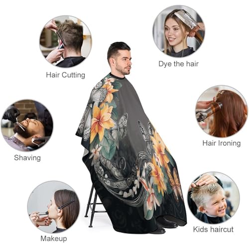Capa para Corte de Pelo con Mariposas y Guirnaldas 170x144 cm miniatura 3