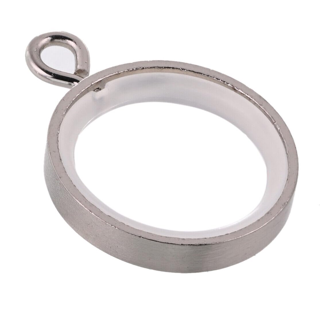 Lister Cartwright Brushed Steel Metal (Premium Rings With Insert) 19 Mm Curtain Rings Brushed Steel Metal (Premium Rings With Insert(10X Curtain Rings))