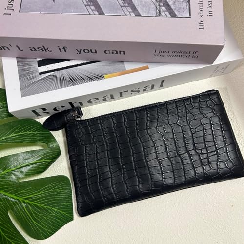 Genuine Leather Wristlet Clutch Wallet Purse Genuine Leather Zipper Vegan Leather Pouch Coin Purse For Women Purses Cell Phone Pocket Credit Card Holder Walle3
