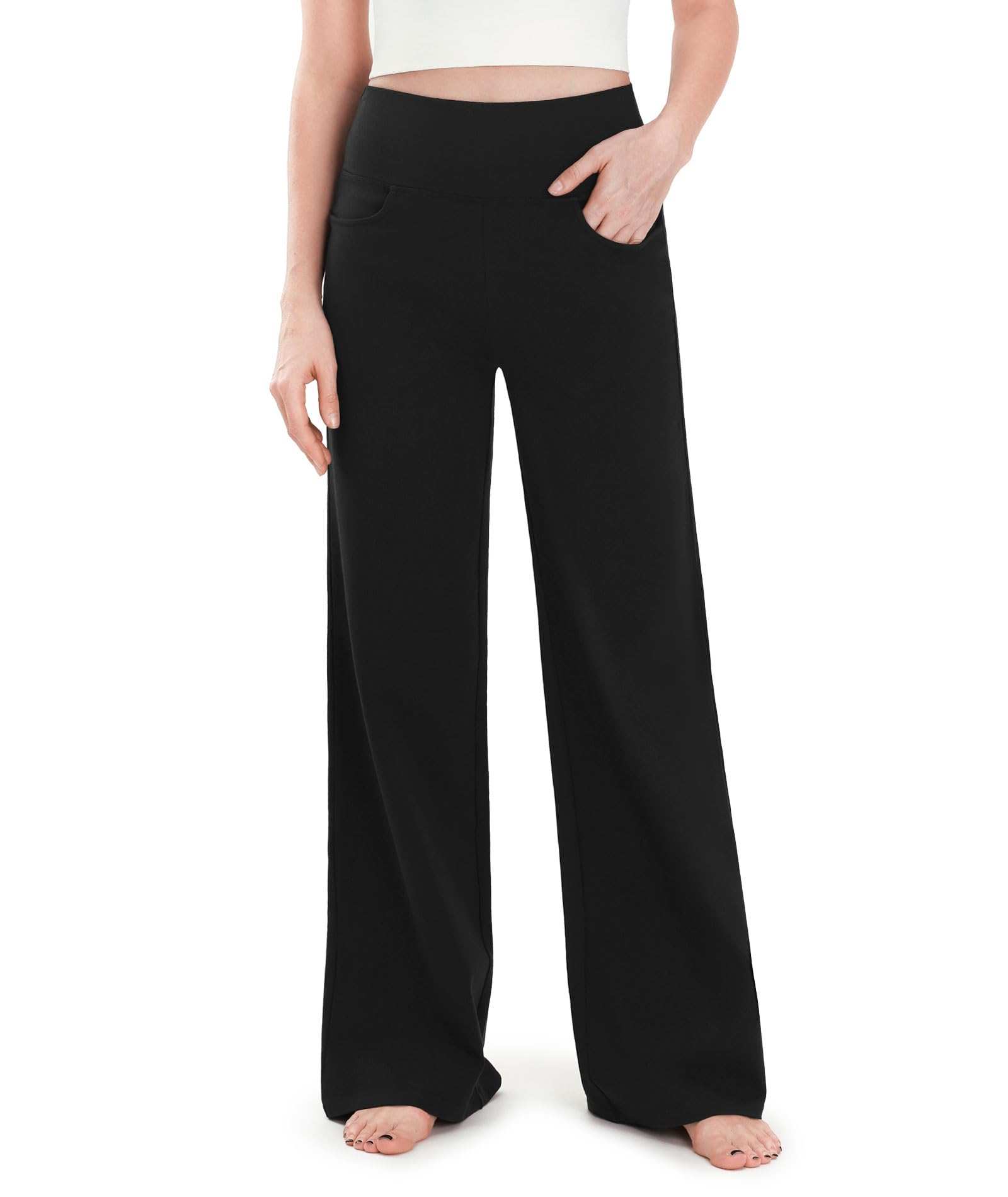 SAFORT Damen 71cm/76cm/81cm/86cm Yogahose aus Baumwolle Weite Hose leicht Sporthose Damen lang Jogginghose weit für Yoga Workout Freizeit