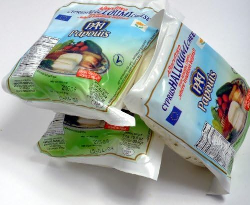 Papouis Halloumi Cheese 8.8 oz Pack of 10 - Authentic Cypriot Cheese Made from Sheep & Goat's Milk, Perfect for Frying or Grilling, Mild Salty Flavor, Product of Cyprus