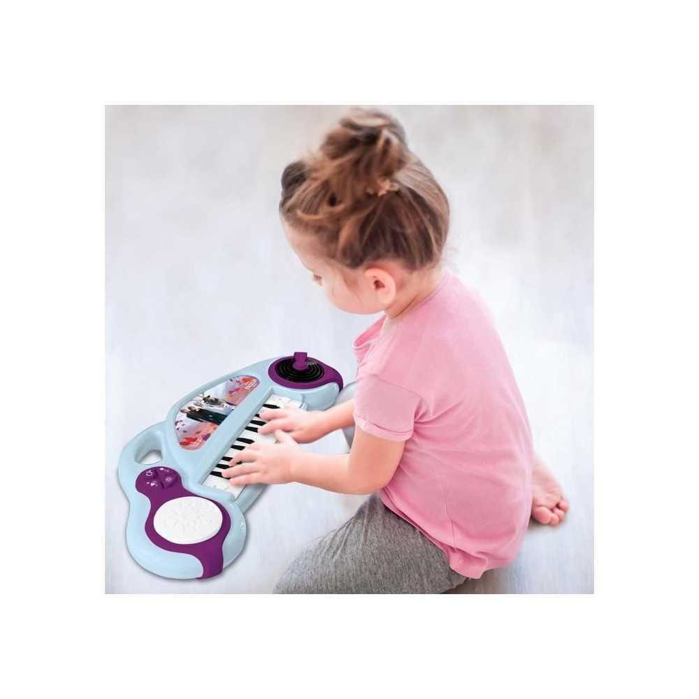 Lexibook, Die Eiskönigin, Elektronisches Klavier für Kinder mit Lichteffekten, Mikrofon, Schlagzeug, integriertem Lautsprecher, Demo-Titel, DJ-Player, lila/blau, K704FZ - 4