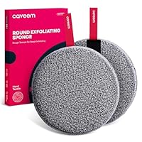 Caveem Peeling-Körperschrubber, extra rauer Dusch-Peeling-Schwamm, Körperpeeling-Schwämme zum Entfernen abgestorbener Haut, Bade- und Körperpeeling-Puffer, runder Schwamm für Frauen (2 Stück)