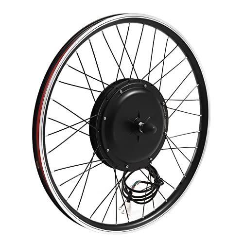Kit de conversion de vélo électrique 26 pouces 48 V 1000 W pour roue avant, kit de conversion de vélo électrique avec moteur à moyeu sans balais, sacoche...