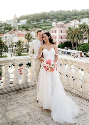 Mens Slim Fit Suits 2 Piece Wedding Suit for Men Groomsmen Suit One Button Blazer Pants Formal Prom Suit3