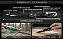 Muej Foldable Knife For Kitchen, Home, Travel and Office Stainless Steel Utility Knife with Sheath – Sharp Blade for Kitchen, Use,BLACK,(Pack of 1) gallery image