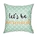 Fjfz Let's Be Mermaids Motivational Sign Inspirational Quote Cotton Linen Home Decorative Throw Pillow Case Cushion Cover for Sofa Couch, 18" x 18"