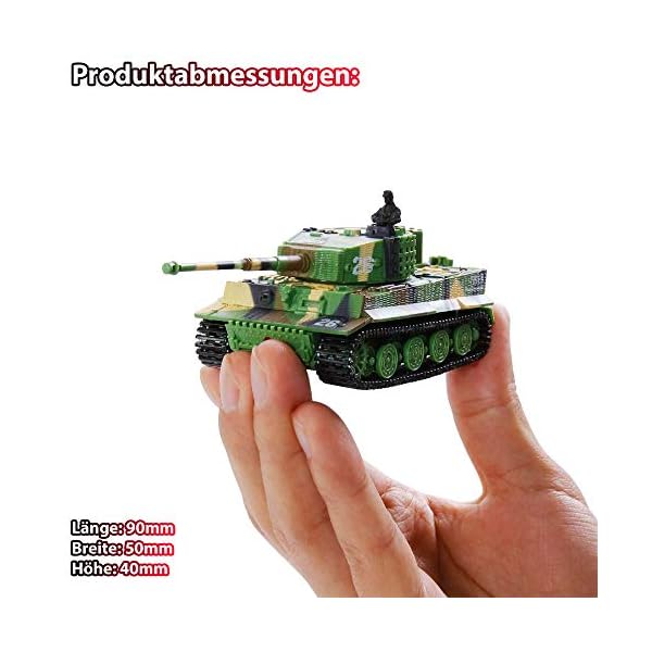 GERMAN TIGER I - RC R/C mini ferngesteuerter Panzer, Tank, Kettenfahrzeug, Schuss, Sound, Licht, Neu, 1:72… – Bild 8