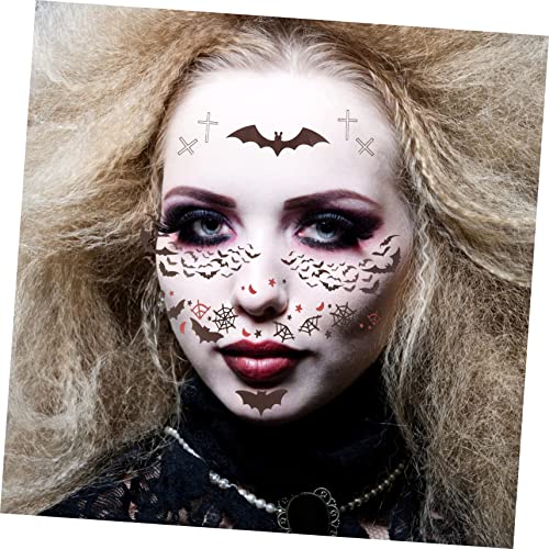 Presentes Adesivos 8 Folhas Adesivos De Rosto De Halloween Decorações De Adesivos De Corpo Decoraçõe