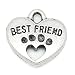 Housweety 30PCs Charm Pendants Carved Letter Dog Paw Silver Tone 15mmx15mm(5/8"x5/8")