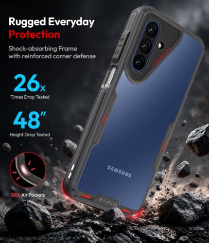 Image of KAPAVER iON - X | Samsung Galaxy A18 /M17 5G /F17 5G /A17 /A17 5G Case [Drop Protection] [Rugged] Galaxy A18 /M17 5G /F17 5G /A17 /A17 5G Back Cover | (TPU + PC) - Smoke Black