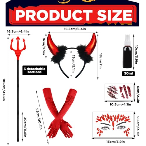 Hpbaggy Accessoires de Costume de Diable d'Halloween,Corne Diables – vue 2