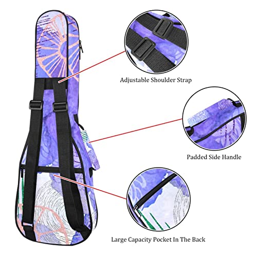 Housse ukulélé de qualité supérieure imperméable motif floral violet