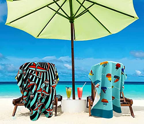 Pinkeonline Nautical Beach Towels For Kids Terry Blanket Throw Microfiber 27.5X55 Inches For Bath Swimming Camping And Sport, Voyage. #TOP4