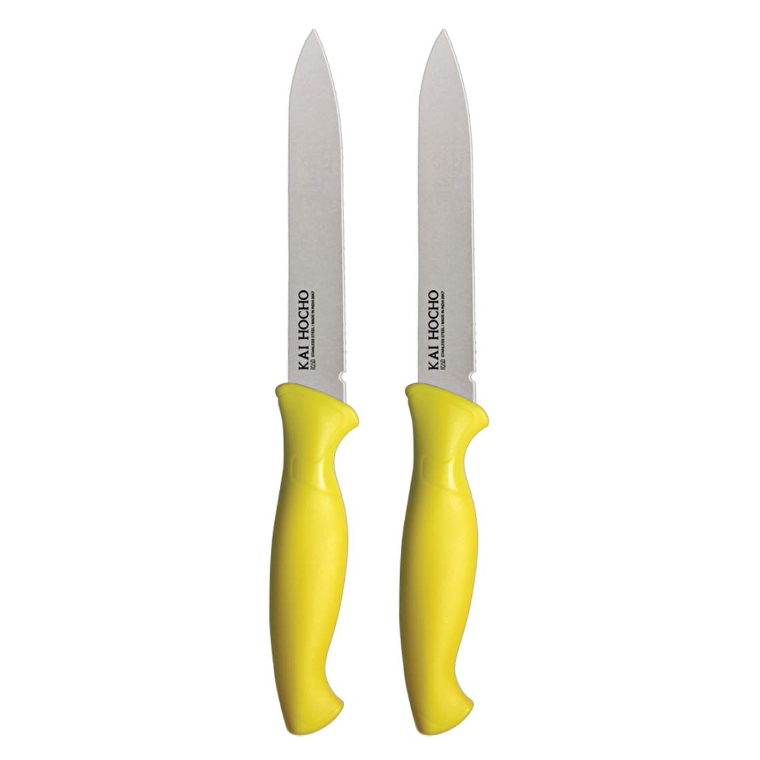 Japanese Technology Super Sharp Black Kitchen Knife Pack of 2 (Yellow)