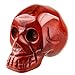 Rockcloud Healing Crystal Stone Human Reiki Skull Figurine Statue Sculptures Red Jasper 1.5
