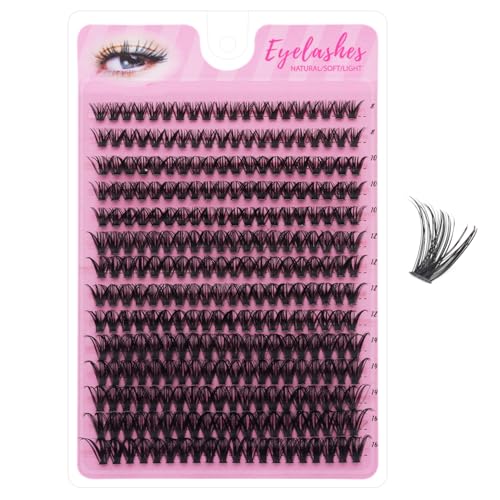 DIY Lash Extension Kit, 280PCS 50D Individual Cluster Lashes, Mixed Length 8–16mm Eyelash Extensions, At Home Lash Extensions for Natural Full Volume Look