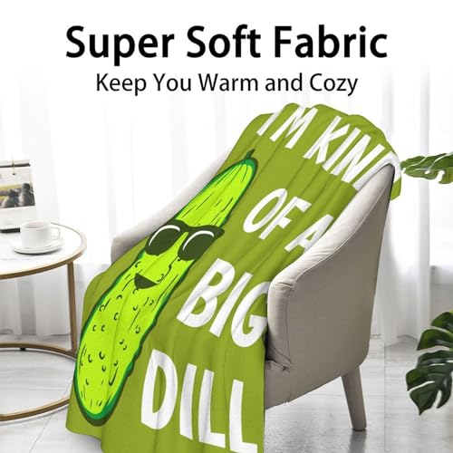 Pickle Throw Blanket for Baby - 30x40 Inches Lap Size - Soft Fluffy Cozy Blankets Gift - Green Funny Blanket Throws for Couch, Work
