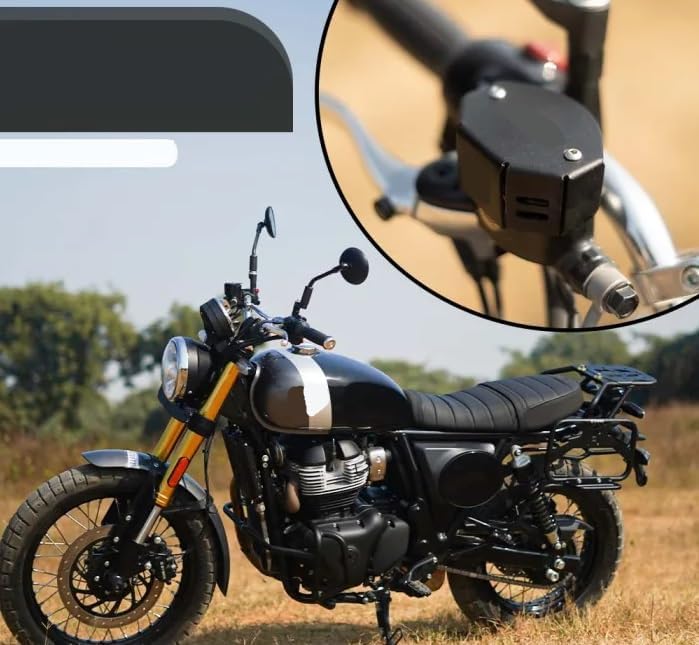 Front Fluid Reservoir Cover (BLACK) Compatible with Royal Enfield BEAR 650