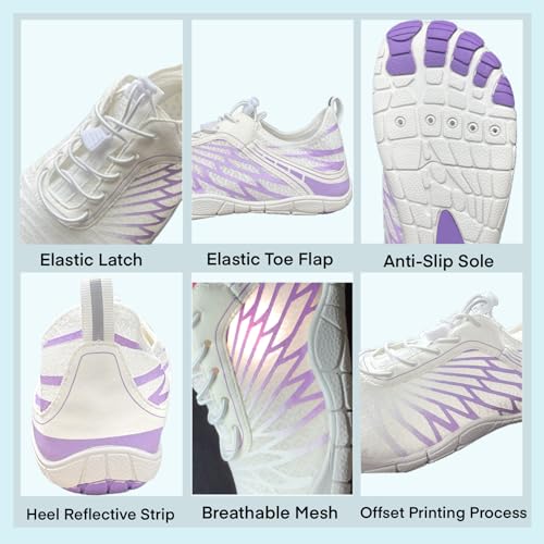 Image of Hike Barefoot Shoes for Women Men with Wide Toe Box, Healthy & Non-Slip Breathable Barefoot Water Shoes Beach Pool Aqua Swim Surf Hiking Walking Shoes