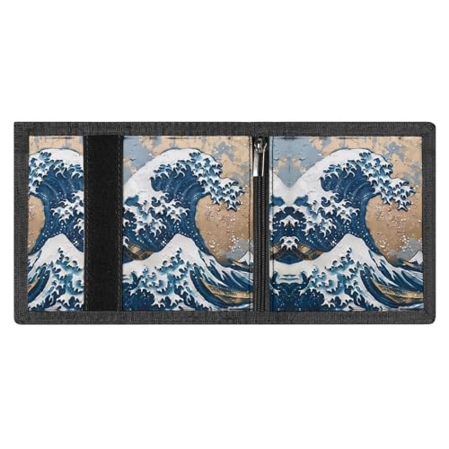 The Great Wave of Kanagawa Art Trifold Wallets Slim Coin Purse Card Holder Durable Money Clip for Women Men4
