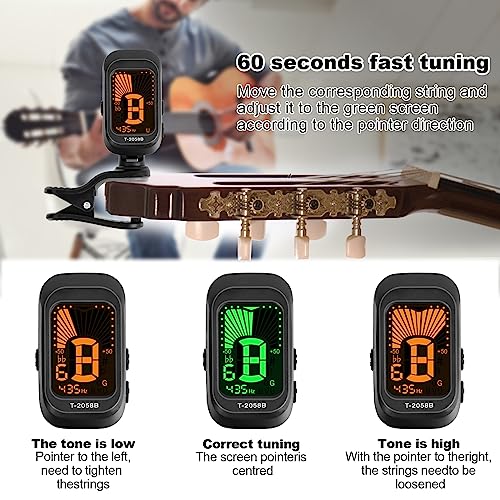 Accordeur de Guitare pour chromatique,Accordeur à Pince Pour Guitare Classique, Guitare Électronique, Basse, Violon, Ukulélé,avec Ecran LCD 360° Rotation Accordeur - Les Beatles, Paul McCartney, John Lennon, RIngo Starr, George Harrison Accordeur de Guitare pour chromatique,Accordeur à Pince Pour Guitare Classique, Guitare Électronique, Basse, Violon, Ukulélé,avec Ecran LCD 360° Rotation Accordeur – Image 7