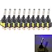 ESUPPORT Car Motor Auto Push Button Rocker Toggle Switch 12v 20a Blue LED Light Pack of 10