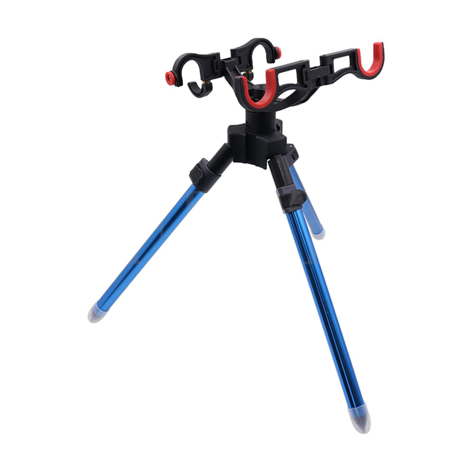 Support trépied Portable pour Canne à pêche, réglable et Pliable, idéal pour Les Aventures de pêche en extérieur. Ce Support Pliable Permet Un Gain de Place et Un, Bleu, 39 cm