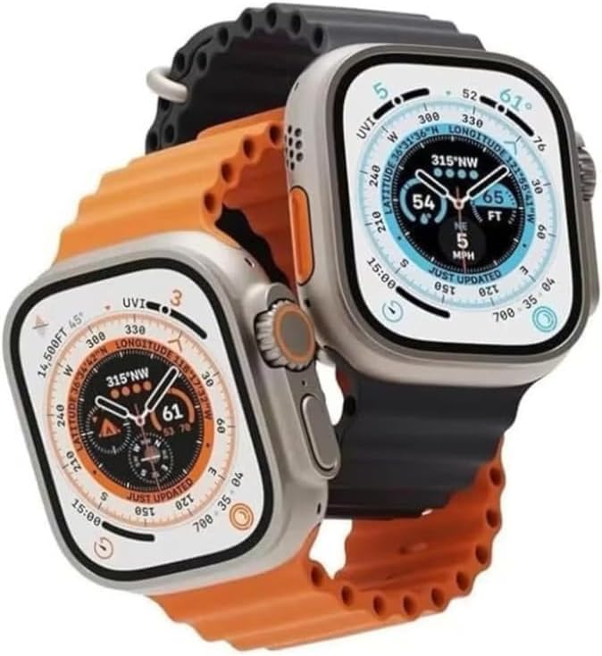 Two Generic T900 Ultra 3 Smartwatches displaying different interfaces