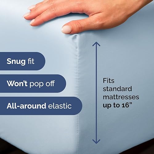 Miniatura 328 de King Fitted Bed Sheet - Bottom Single Fitted Sheet Only - Ultra-Soft Hotel Luxury Bedding w/ 8-16 Inch Deep Pockets - Breathable, Cooling & Wrinkle