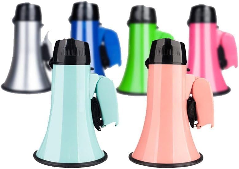 POCHY Moda Megáfono Megáfonos para Exteriores con Sirena incorporada Megáfono de Mano 25W Altavoz de megáfono de Alta Potencia Grabación Altavoz megáfono portátil Bonito