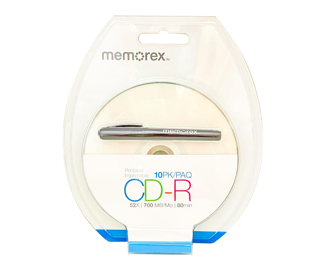 Amazon.com: Memorex 52X Write-Once CD-r 80 with White Ink Jet