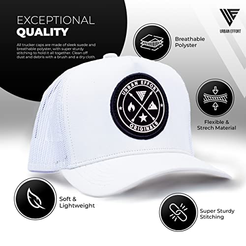 Image of Urban Effort Specialty Mens Snapback Hat - Curved Brim A Frame Adjustable Trucker Cap for Men and Women