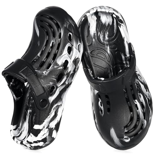 Gaatpot Mens Womens Arch Support Garden Clogs Shoes Unisex Slip On Clog Sandals Outdoor Beach Slippers Black White