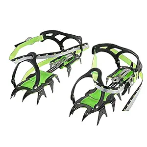Homgee 14-Point Manganese Steel Climbing Gear Crampons Ice Grippers Crampon Traction Device Mountaineering Glacier Travel Ice Waiking
