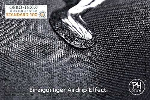 Patchhome Oxford Polyester Öko-Tex Gewebe, Wasserdicht, Polyesterstoff, Meterware mit 160cm Breite reißfest und pflegeleicht (Schwarz)