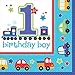 All Aboard! Birthday Party Luncheon Napkins Tableware, Multi Colored, Paper, 6.5" x 6.5" (Folded), 36-Piece