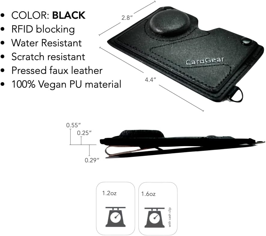 cardgear go wallet with a compartment for airtagringtile stickercoins