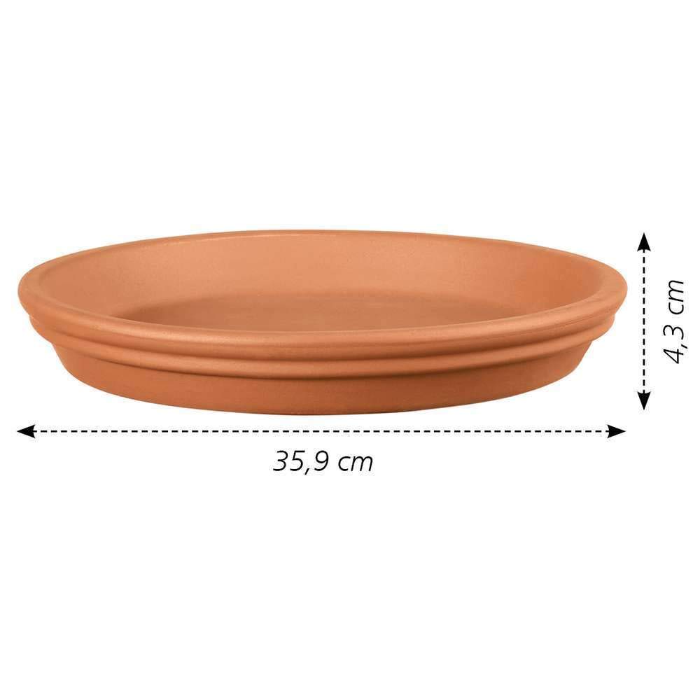 DEROMA 87360PZ Clay Plant Saucer, 14-1/2-Inch