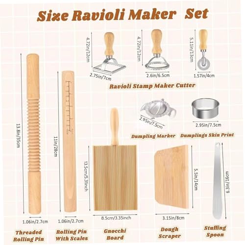 Coupe-pâtes et planche à gnocchis en bois avec coupe-ravioli pour machine à pâte