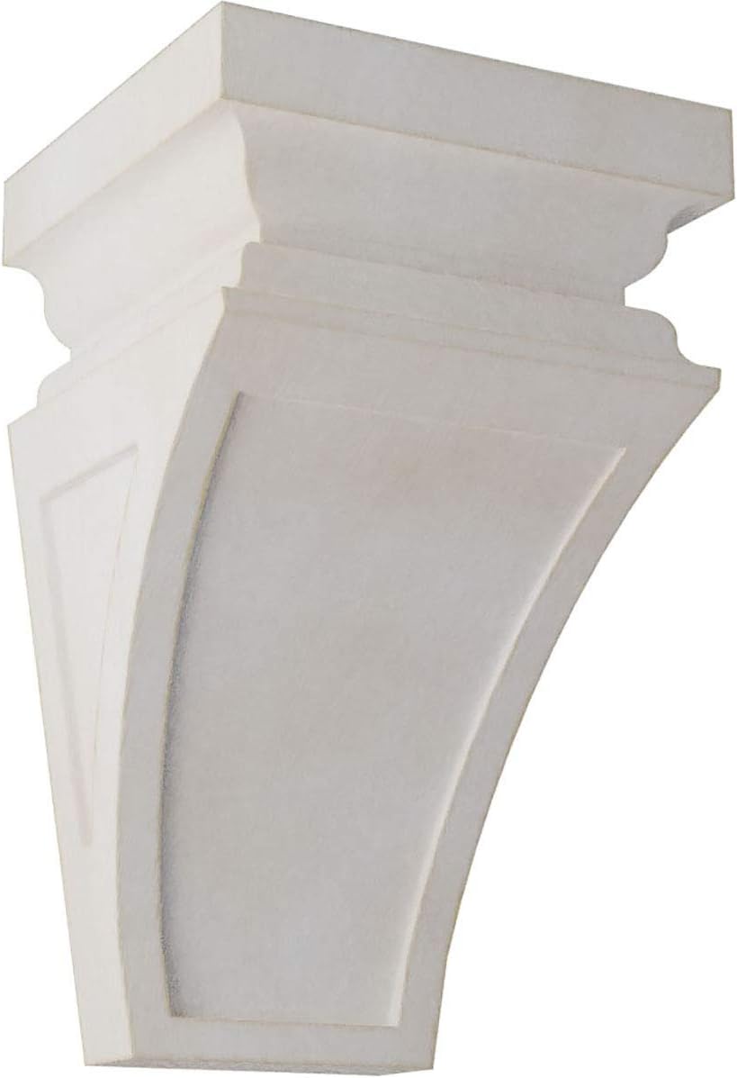 Ekena Millwork CORWD05X05X10NEWH Medium Nevio Wood Vintage Decor Corbel, 5"W x 5 3/4"D x 10"H, Chalk Dust White