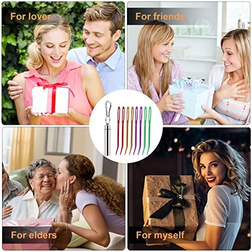 8pcs Bent Tapestry Needles Sewing Knitting Needles Aluminum Large Eye Blunt Yarn Needles Weaving Needles Wool Macrame Needle with Metal Needle Storage Tube