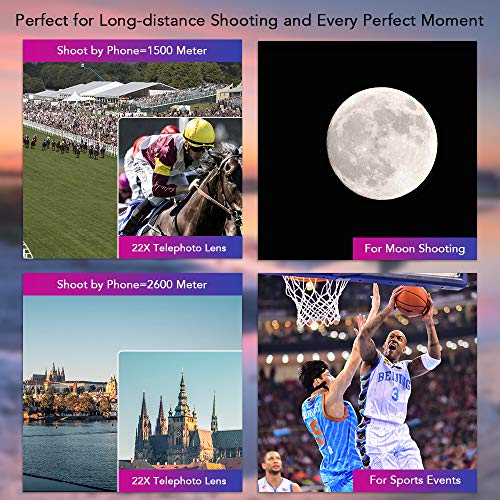 Apexel Cell Phone Camera Lens-22X telephoto Lens +25X Macro Lens+120° Wide Angle Lens+205°Fisheye 4 IN 1 Phone Lens Kit with tripods for iphone 11 pro huawei P30 Samsung and More - Image 2