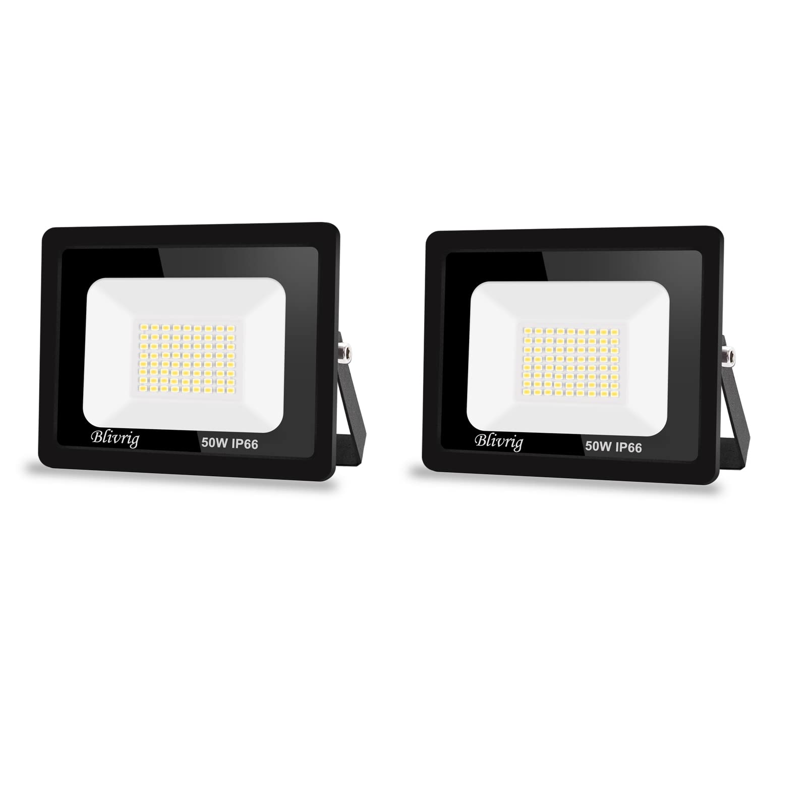 【2PCS】 50W projecteur exterieur led 5000LM IP66 Imperméable spot led exterieur Super Brillant Eclairage Extérieur Blanc froid(6000k) Sécurité spot led pour stades, usines, Parking, garage