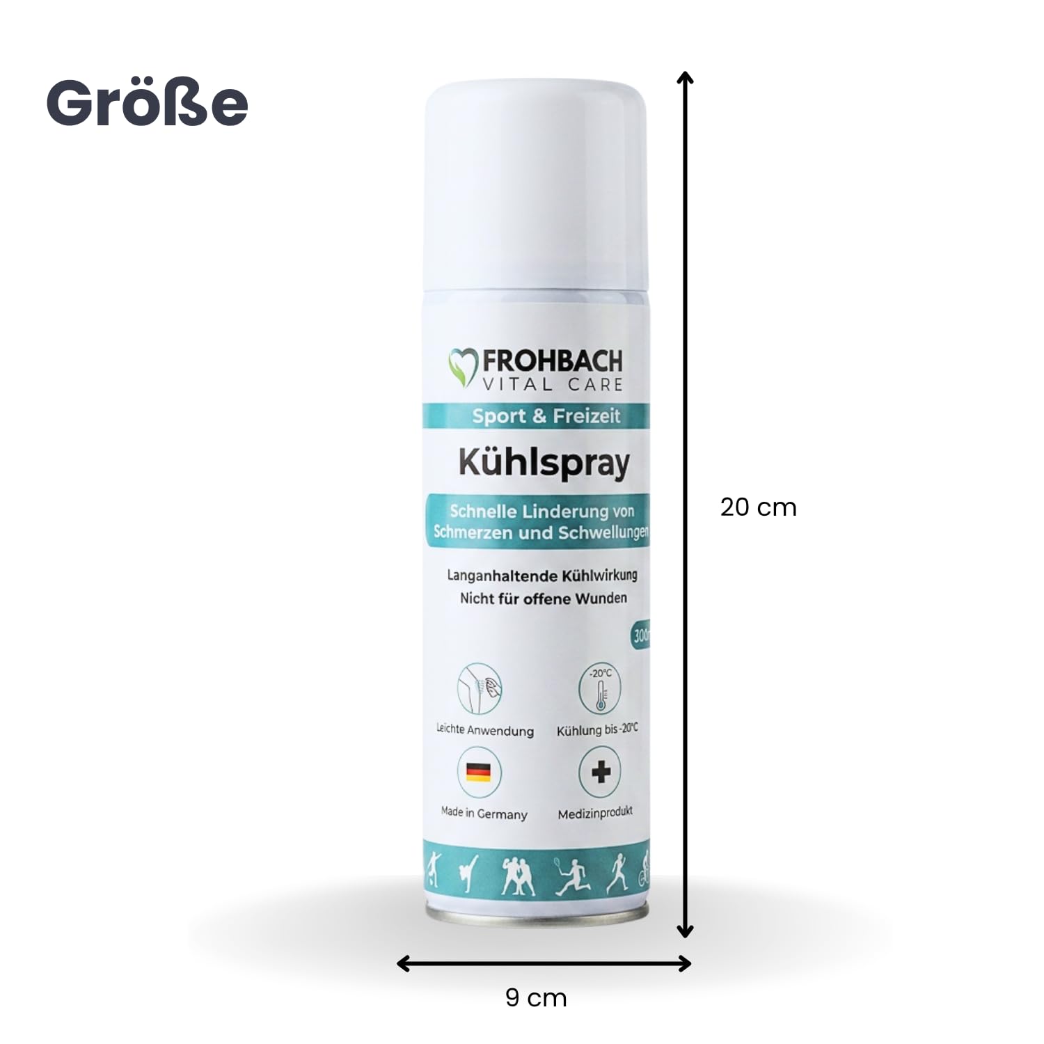 Kühlspray zur Sofortkühlung - 300 ml Erste-Hilfe-Kältespray bei Sportverletzungen, Schmerzen, Stauchungen anderen Beschwerden (12 Stück) | Kältespray Sport