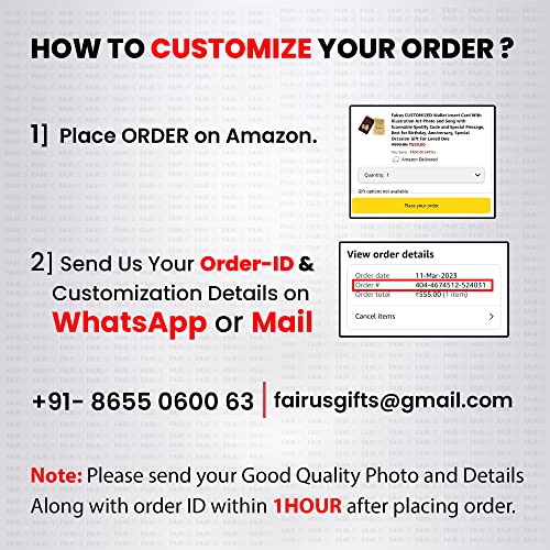 Image of Fairus Customized Wallet Card With Your Photo,Illustration On Front Side,Special Message,Spotify Song Code Backside Best For Special Occasion Gift For Loved One (Couple Illustration) For Thanksgiving