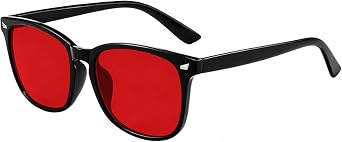 Blue Light Blocking Glasses with Red Lenses, Gaming Glasses for Extended Computer Work, Blue Light Filter Glasses with Red Tinted Lenses for Screen Light Blocking